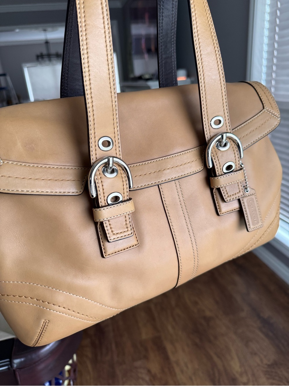 Coach Hampton SoHo Tan Leather Shoulder Bag